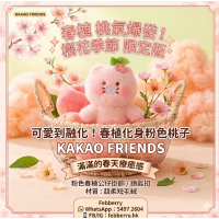 韓國Kakao Fds粉紅色桃子春植公仔掛飾/鎖匙扣